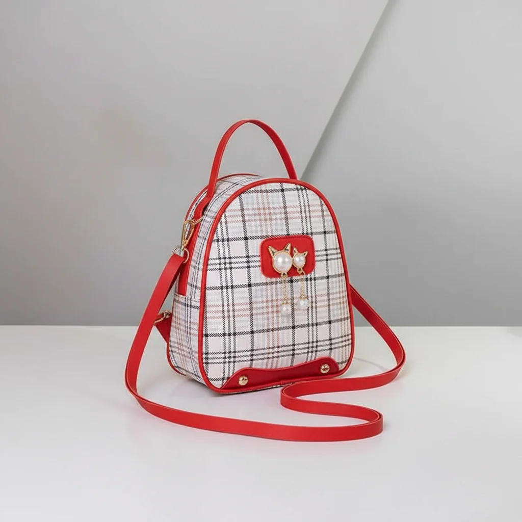 Petit sac à dos à carreaux polyvalent - Vue 5 - petit sac à dos