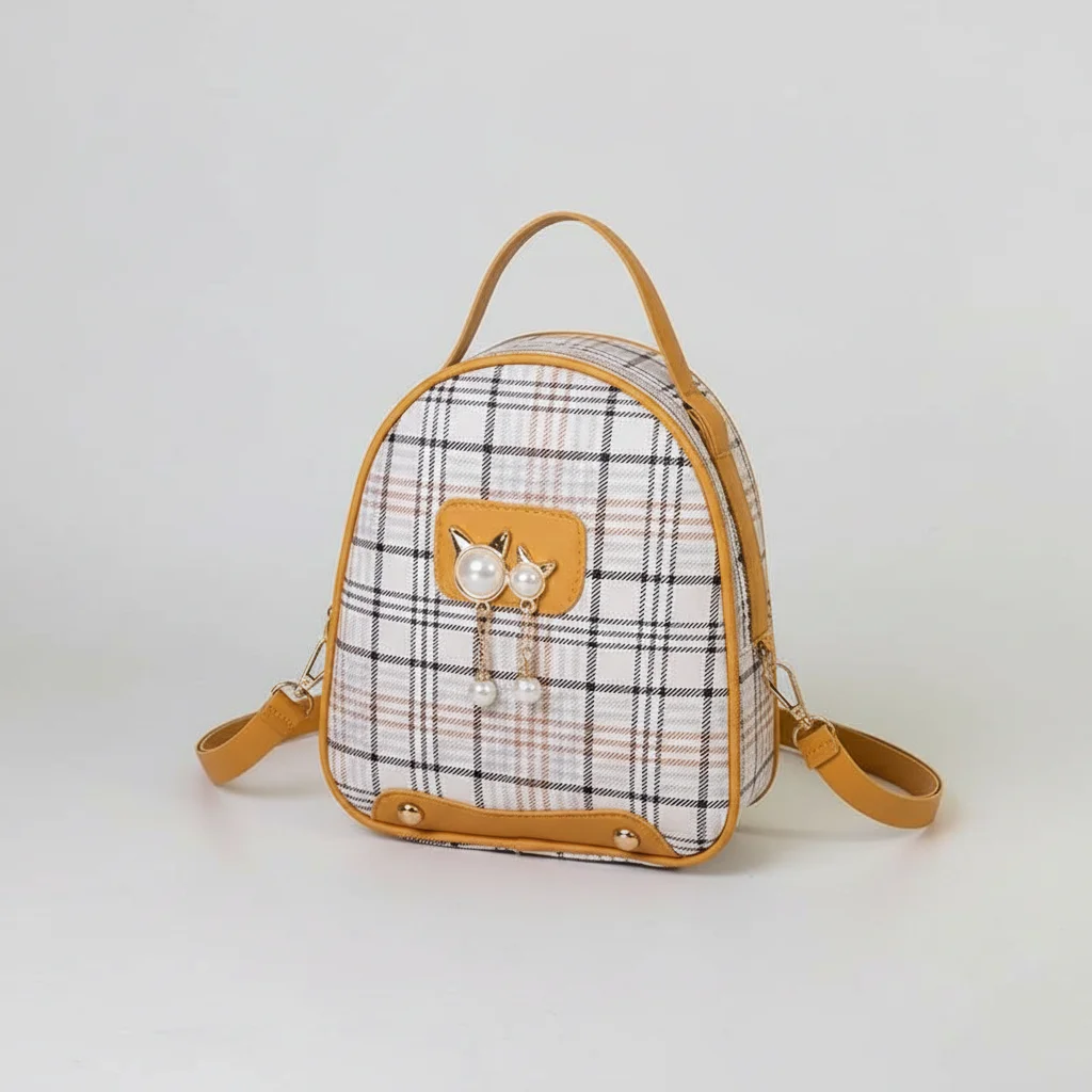 Petit sac à dos à carreaux polyvalent - Vue 8 - petit sac à dos