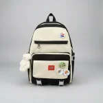 Petit sac à dos bicolore avec peluche - Vue 1 - petit sac à dos