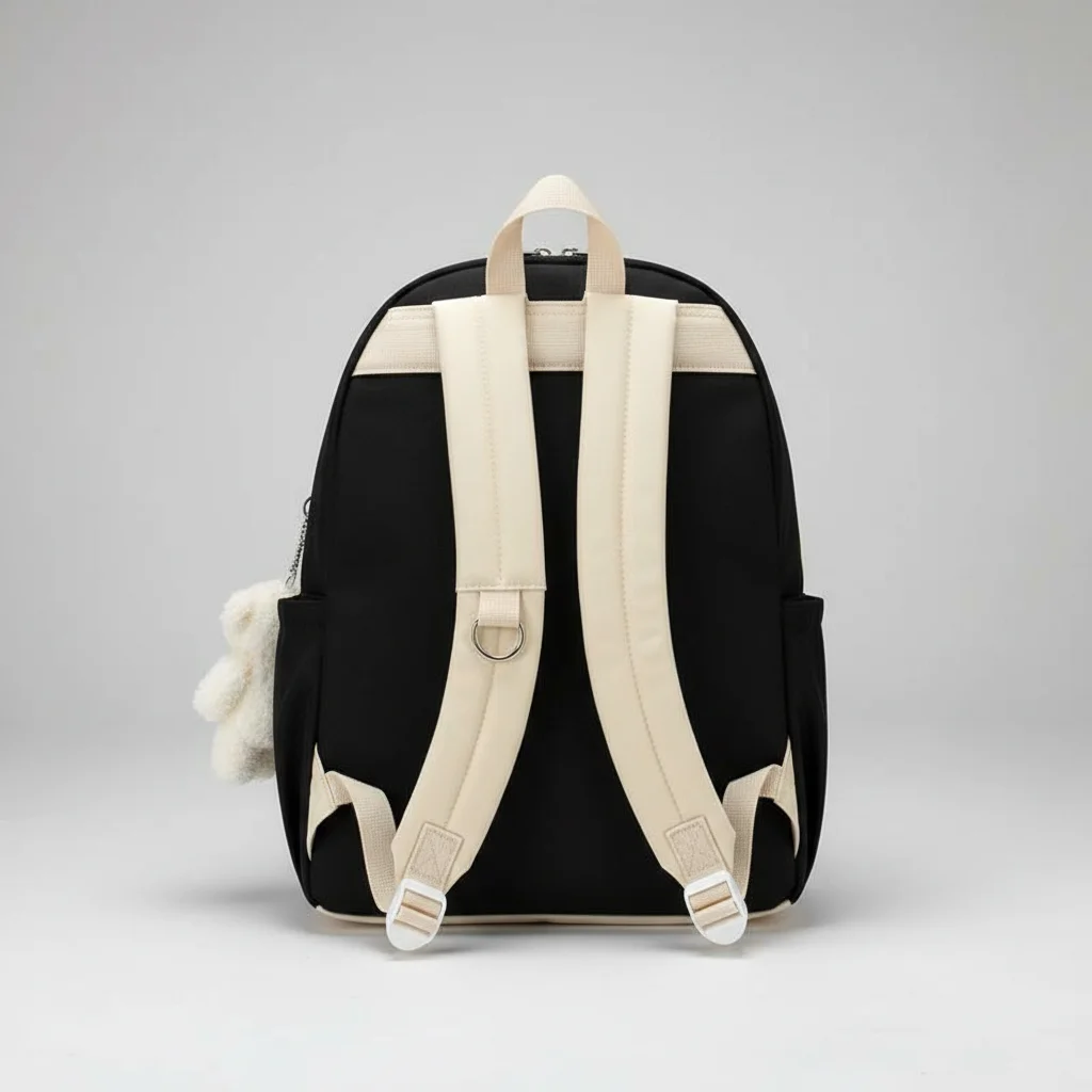 Petit sac à dos bicolore avec peluche - Vue 2 - petit sac à dos