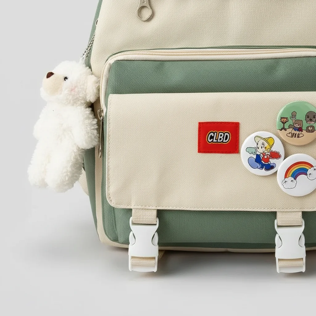 Petit sac à dos bicolore avec peluche - Vue 4 - petit sac à dos
