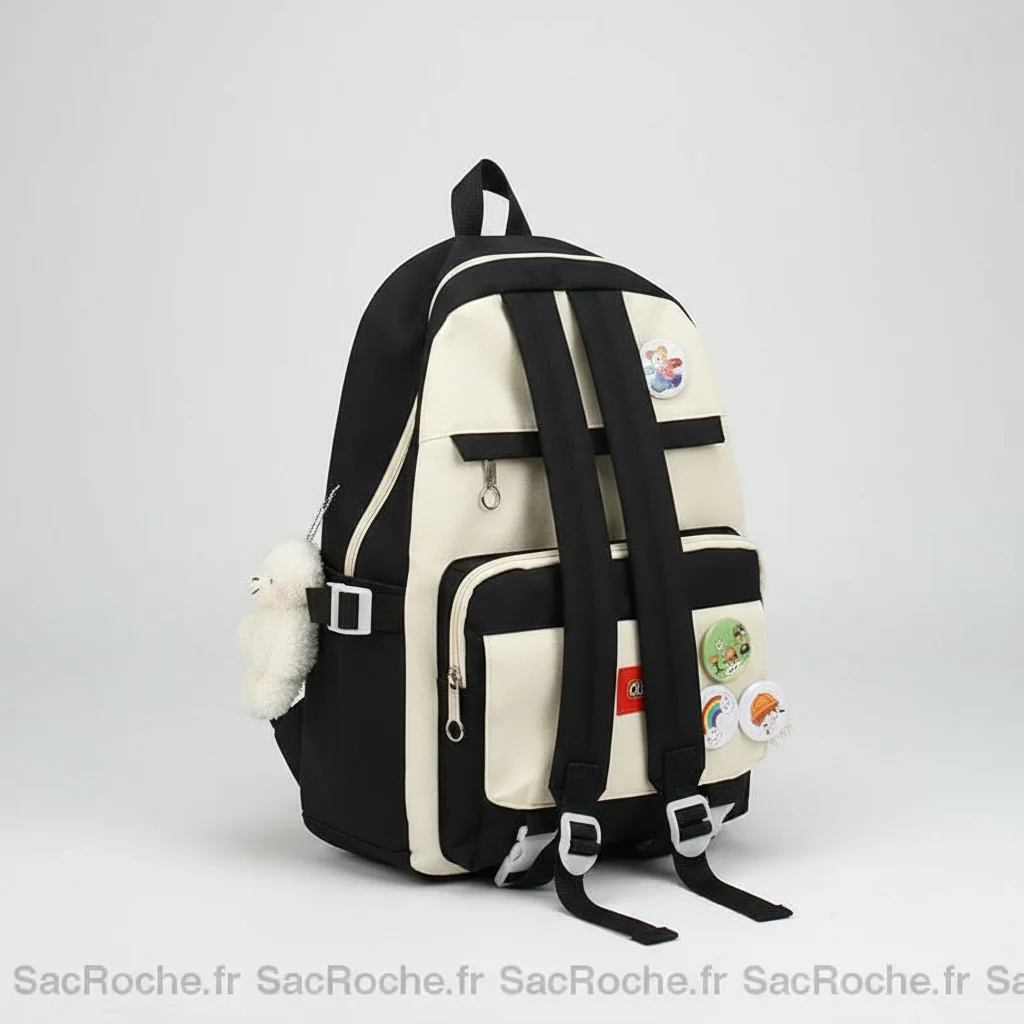 Petit sac à dos bicolore avec peluche - Vue 5 - petit sac à dos