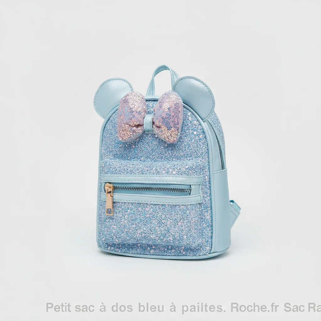Petit sac à dos bleu à paillettes - Vue 1 - petit sac à dos