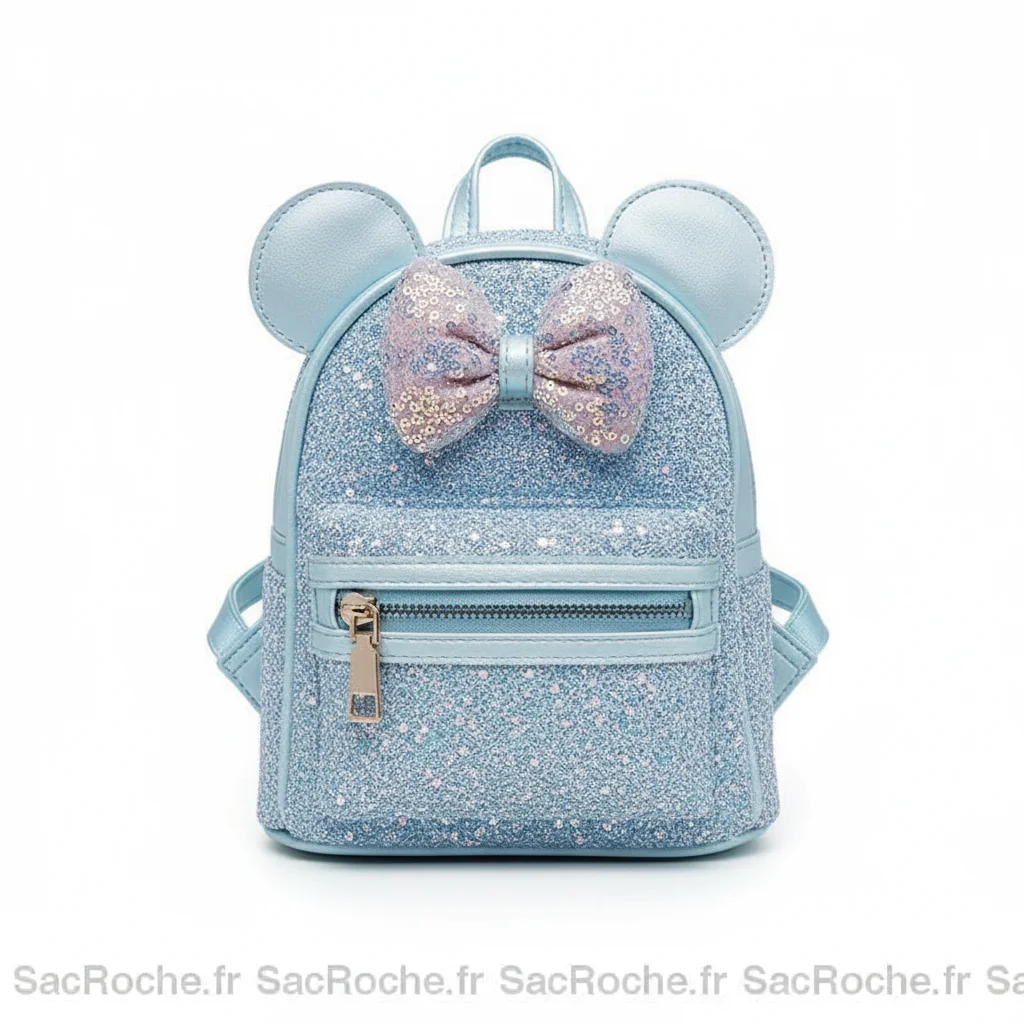 Petit sac à dos bleu à paillettes - Vue 3 - petit sac à dos