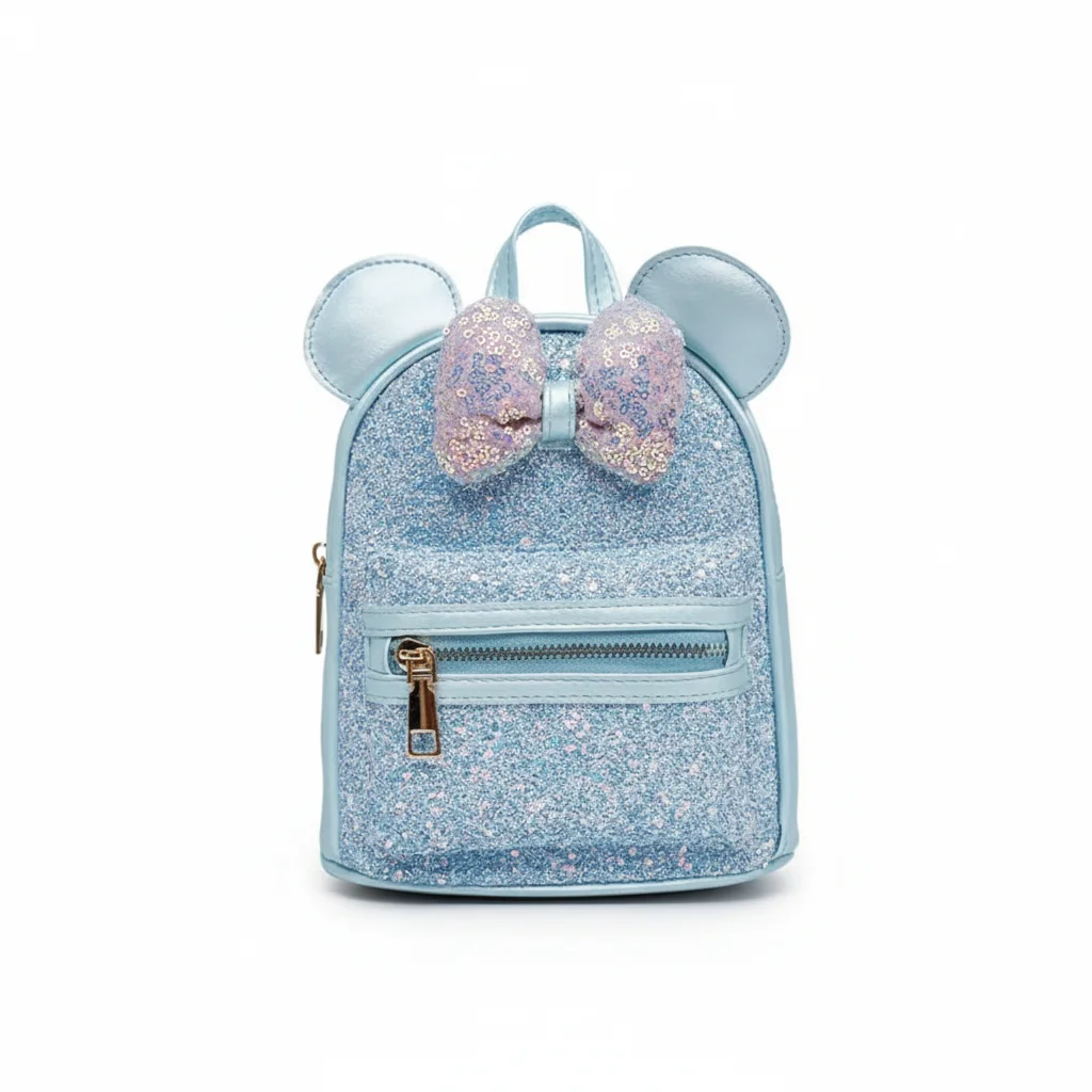 Petit sac à dos bleu à paillettes - Vue 4 - petit sac à dos