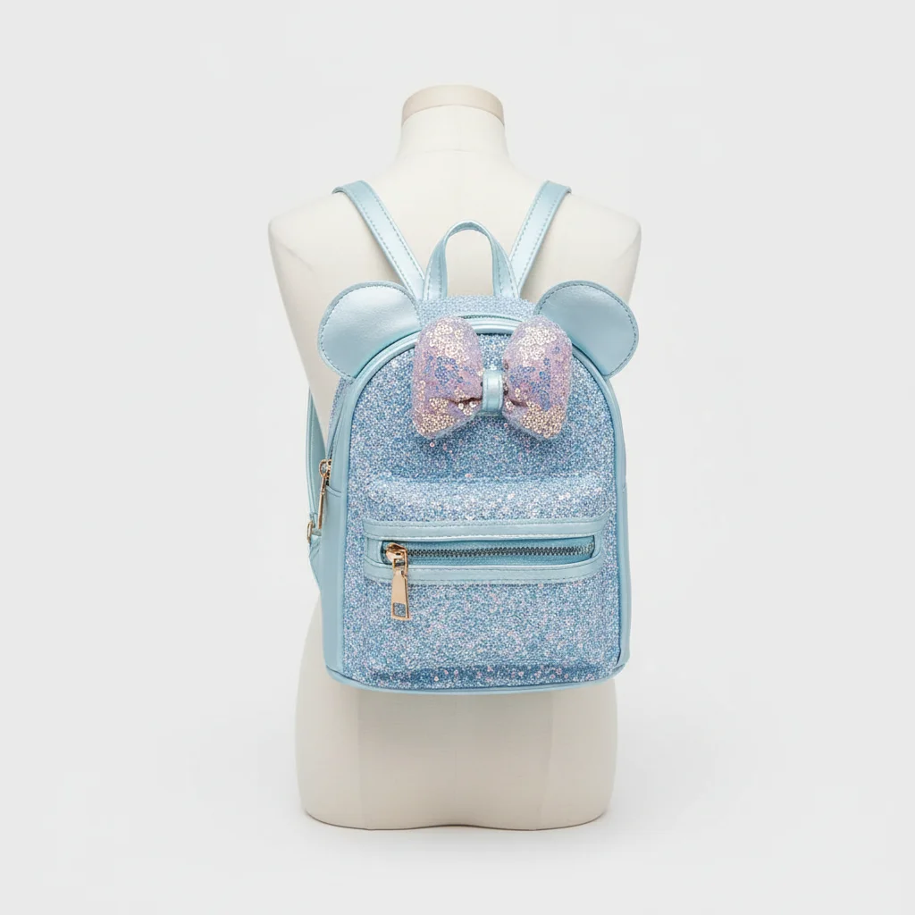 Petit sac à dos bleu à paillettes - Vue 5 - petit sac à dos