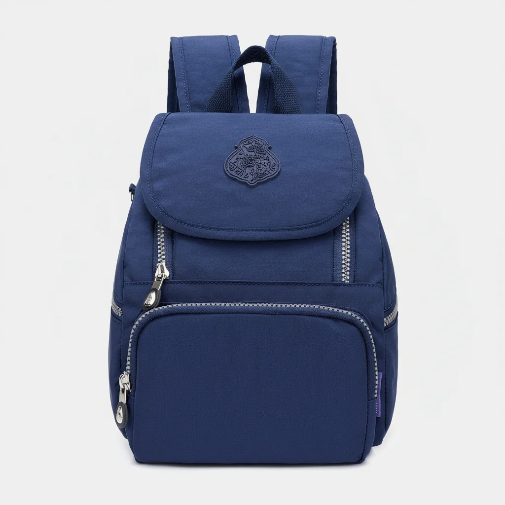 Petit sac à dos bleu imperméable à rabat - Vue 1 - petit sac à dos