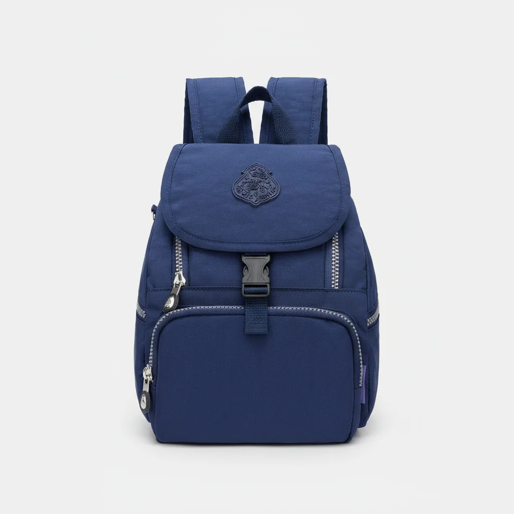 Petit sac à dos bleu imperméable à rabat - Vue 3 - petit sac à dos