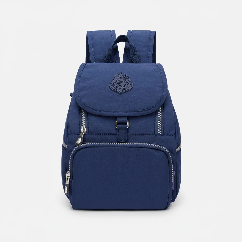 Petit sac à dos bleu imperméable à rabat - Vue 5 - petit sac à dos