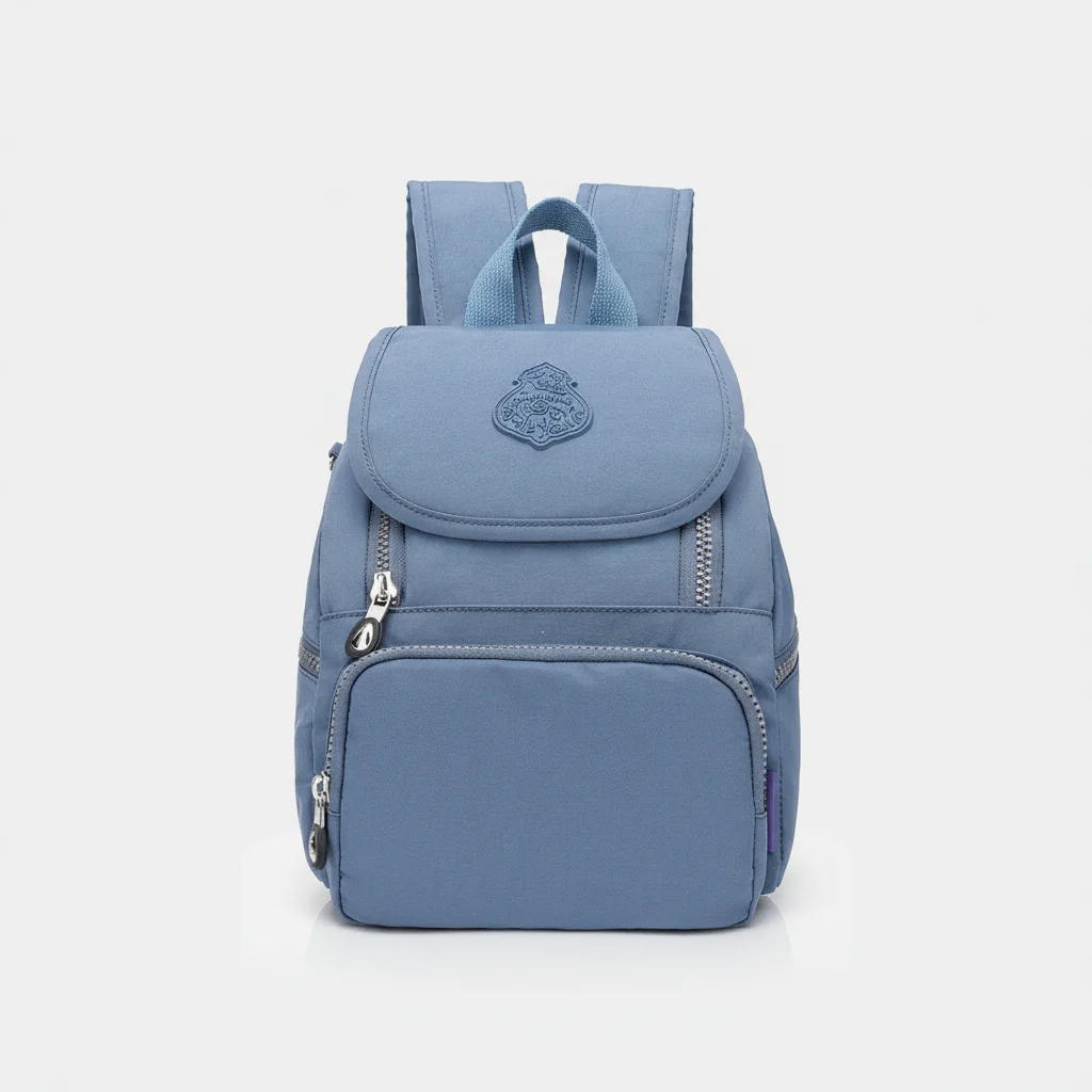 Petit sac à dos bleu imperméable à rabat - Vue 7 - petit sac à dos