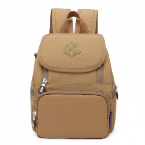 Petit sac à dos camel imperméable zippé - Vue 1 - petit sac à dos