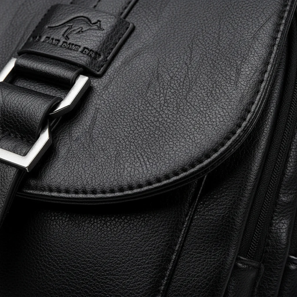 Petit sac à dos citadin simili cuir noir - Vue 4 - petit sac à dos