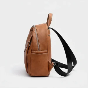 Petit sac à dos cuir femme marron polyvalent - Vue 2 - petit sac à dos
