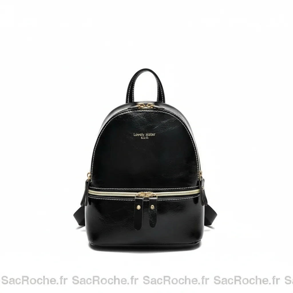 Petit sac à dos cuir femme noir élégant - Vue 1 - petit sac à dos