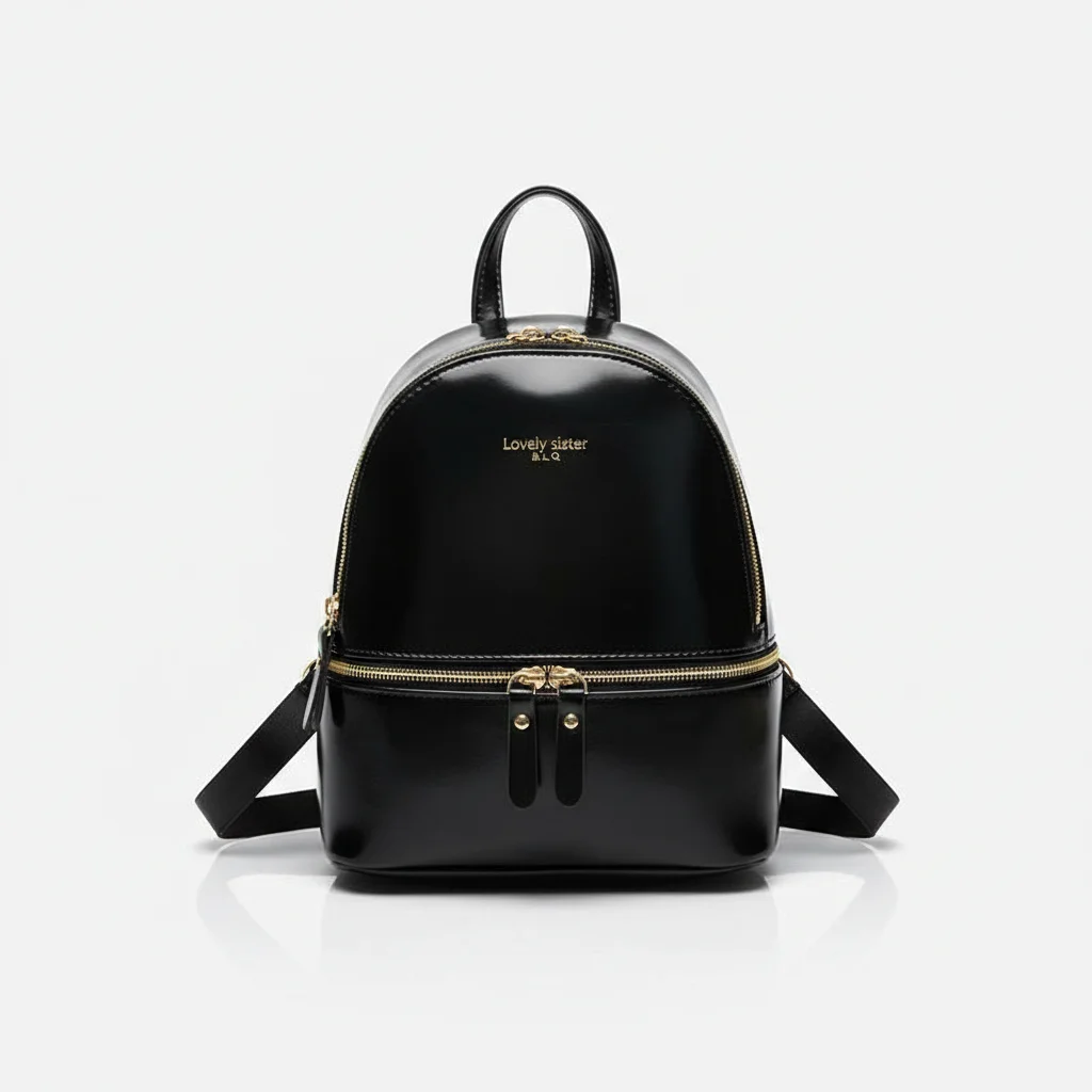 Petit sac à dos cuir femme noir élégant - Vue 2 - petit sac à dos