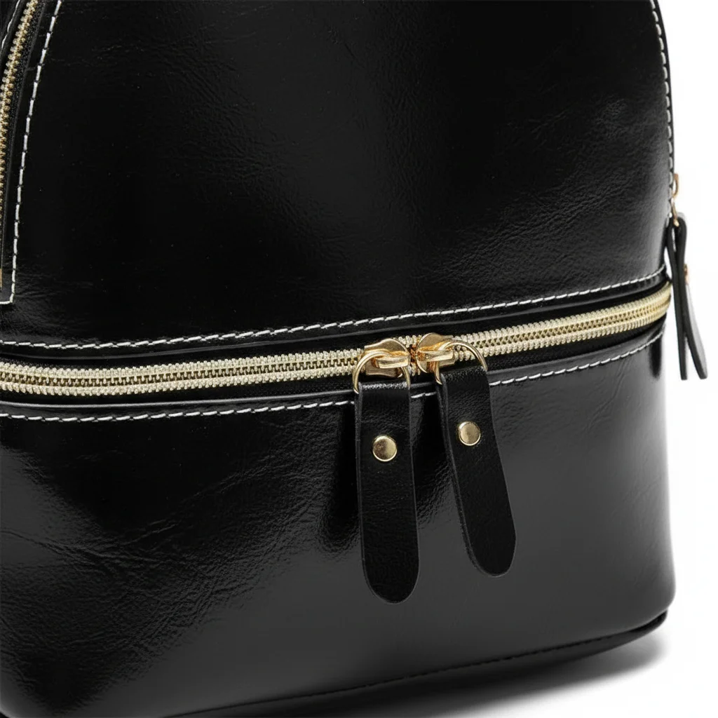 Petit sac à dos cuir femme noir élégant - Vue 4 - petit sac à dos