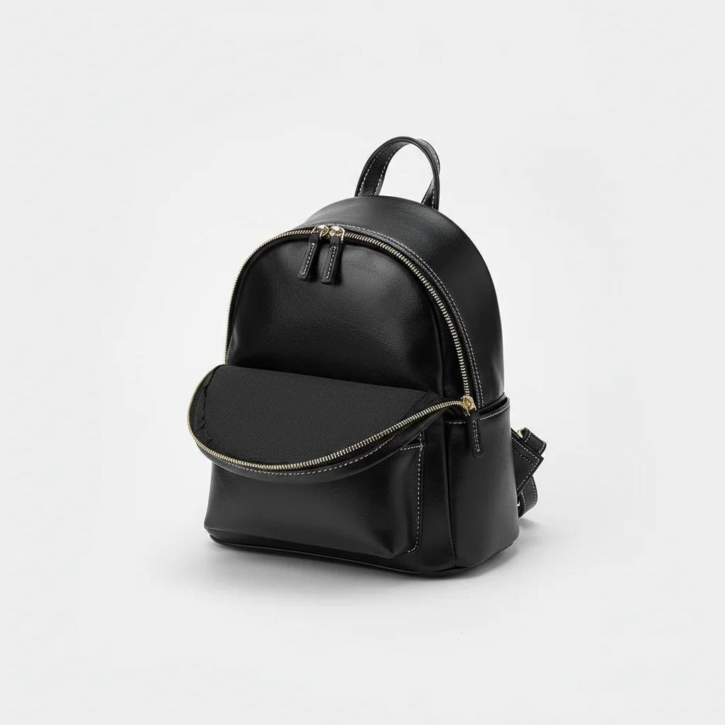Petit sac à dos cuir femme noir élégant - Vue 6 - petit sac à dos