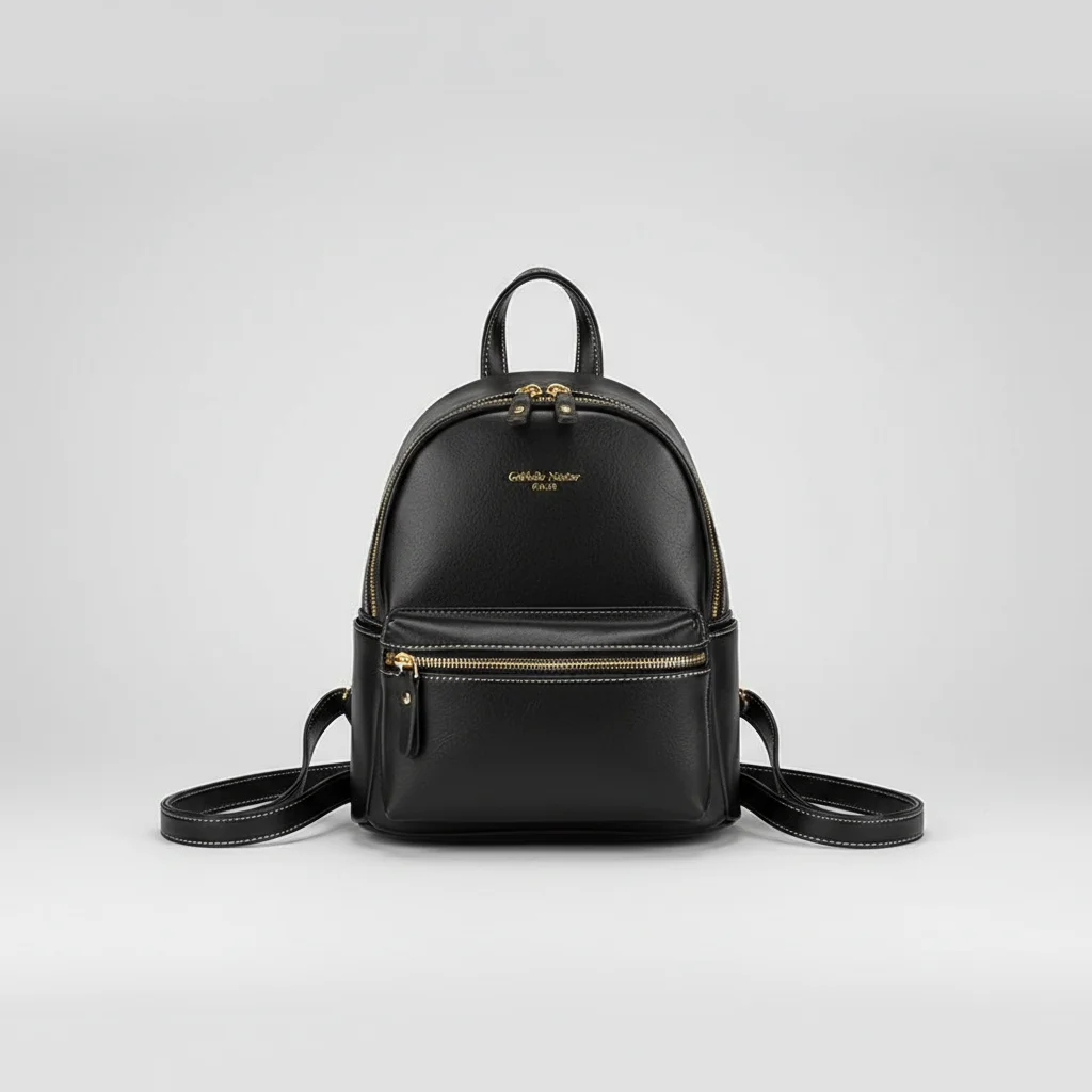 Petit sac à dos cuir femme noir élégant - Vue 9 - petit sac à dos