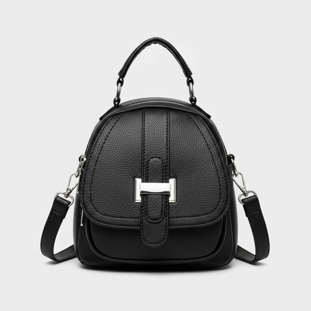 Petit sac à dos cuir femme noir multi-poches - Vue 11 - petit sac à dos