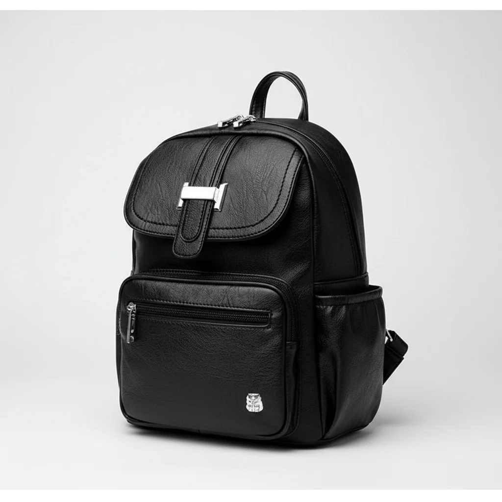 Petit sac à dos cuir femme noir multi-poches - Vue 14 - petit sac à dos