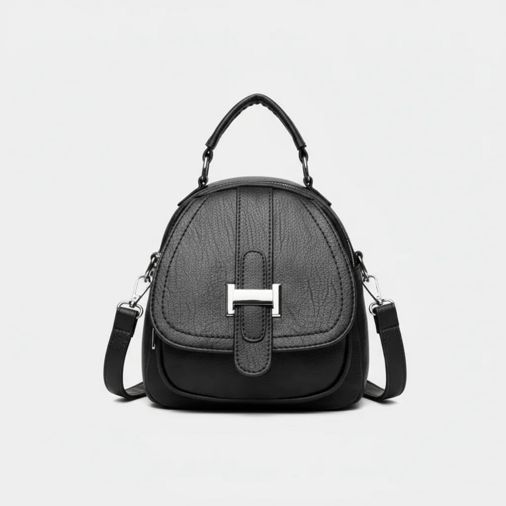 Petit sac à dos cuir femme noir multi-poches - Vue 15 - petit sac à dos