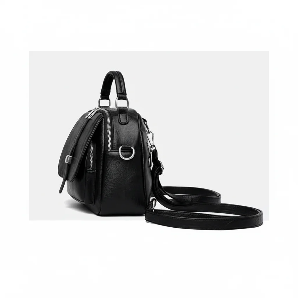 Petit sac à dos cuir femme noir multi-poches - Vue 18 - petit sac à dos