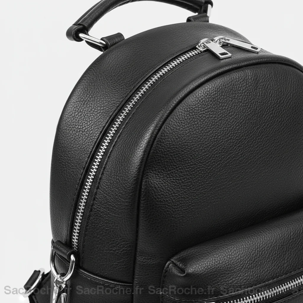 Petit sac à dos cuir femme noir multi-poches - Vue 6 - petit sac à dos