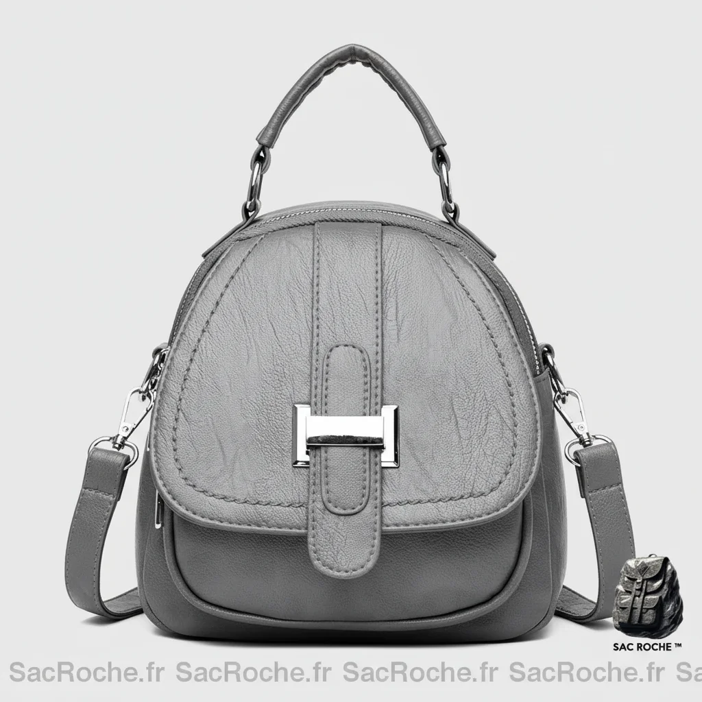 Petit sac à dos cuir femme noir multi-poches - Vue 8 - petit sac à dos