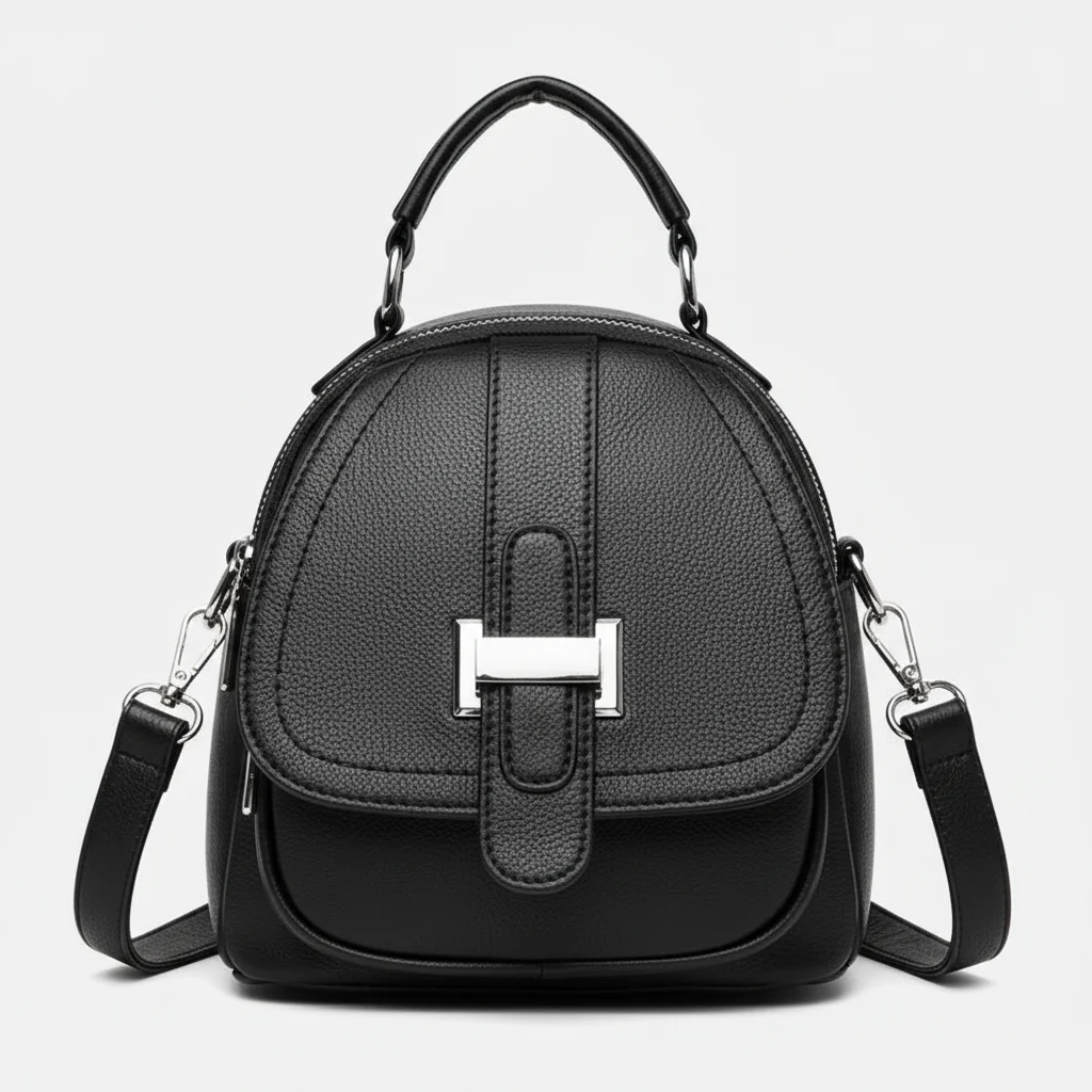 Petit sac à dos cuir femme noir multi-poches - Vue 9 - petit sac à dos