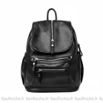 Petit sac à dos cuir femme noir zippé - Vue 1 - petit sac à dos
