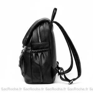 Petit sac à dos cuir femme noir zippé - Vue 2 - petit sac à dos