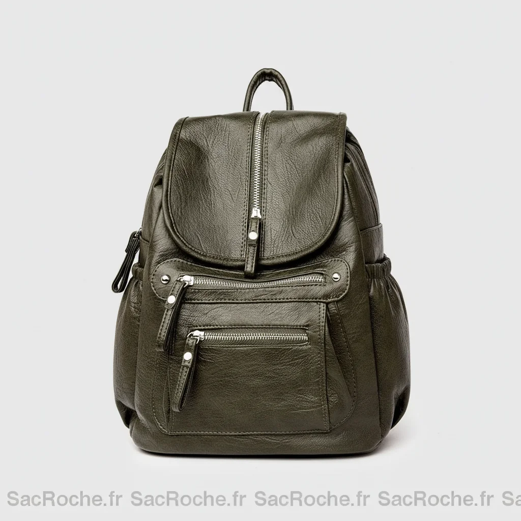 Petit sac à dos cuir femme noir zippé - Vue 8 - petit sac à dos