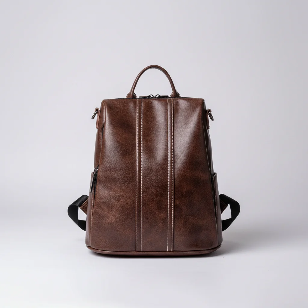 Petit sac à dos cuir marron polyvalent - Vue 1 - petit sac à dos
