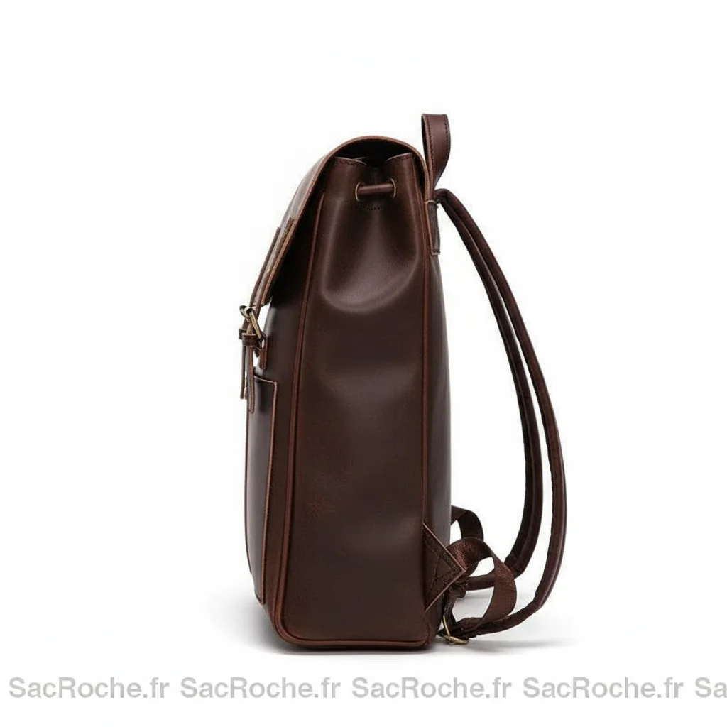 Petit sac à dos cuir marron 15 pouces - Vue 2 - petit sac à dos
