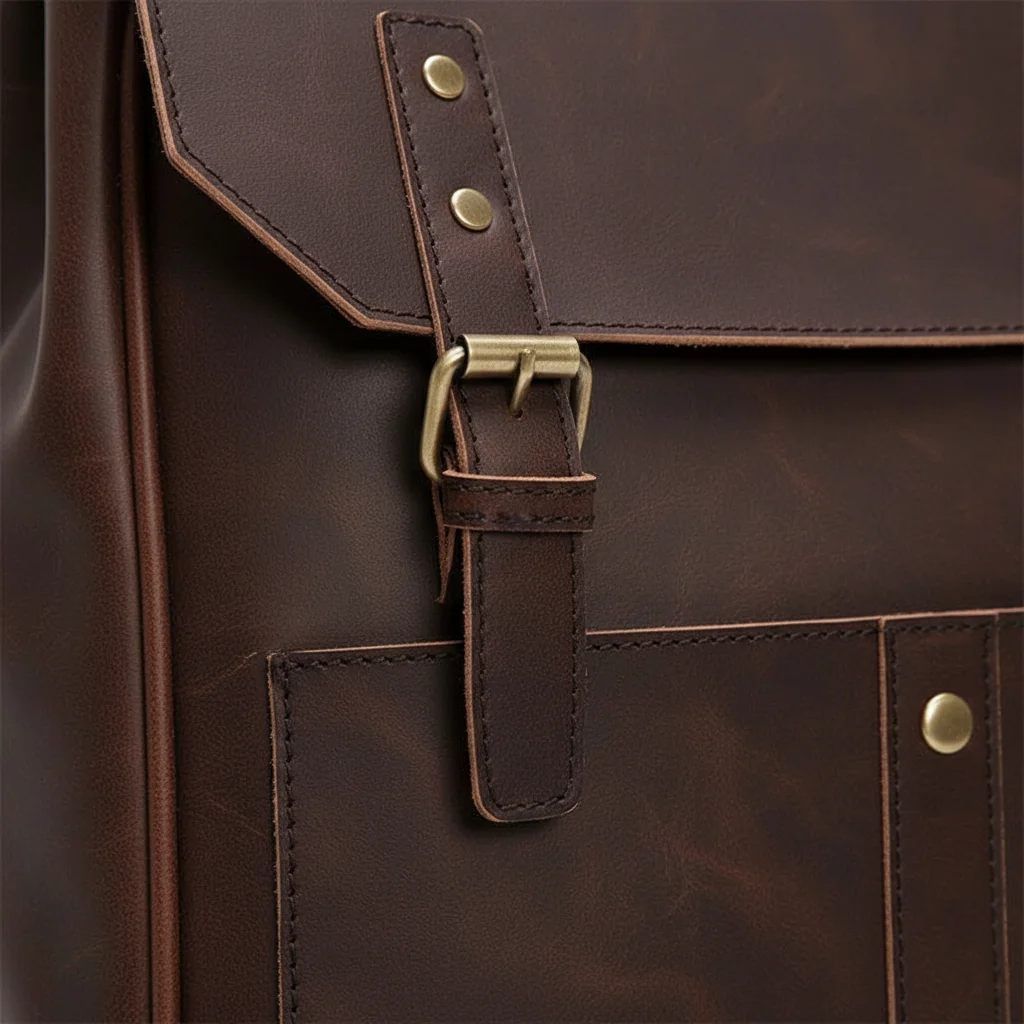 Petit sac à dos cuir marron 15 pouces - Vue 4 - petit sac à dos