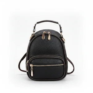 Petit sac à dos cuir noir élégant - Vue 1 - petit sac à dos