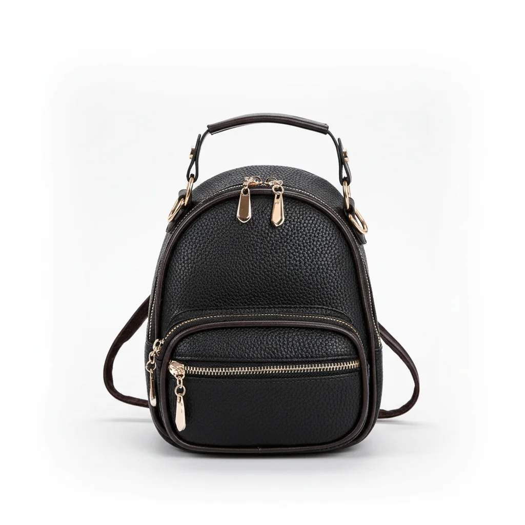 Petit sac à dos cuir noir élégant - Vue 1 - petit sac à dos