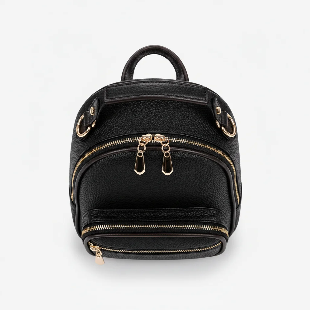 Petit sac à dos cuir noir élégant - Vue 3 - petit sac à dos