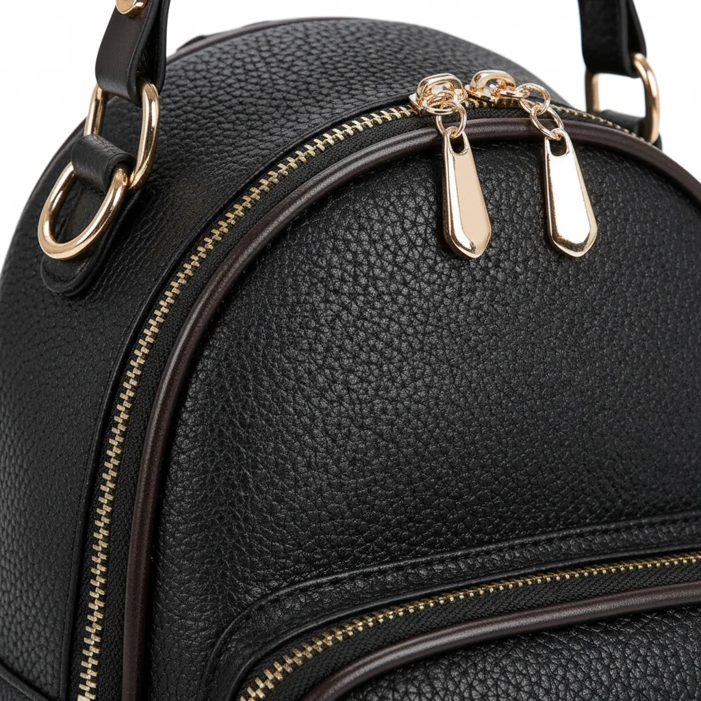 Petit sac à dos cuir noir élégant - Vue 4 - petit sac à dos
