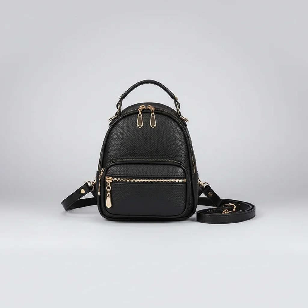 Petit sac à dos cuir noir élégant - Vue 7 - petit sac à dos