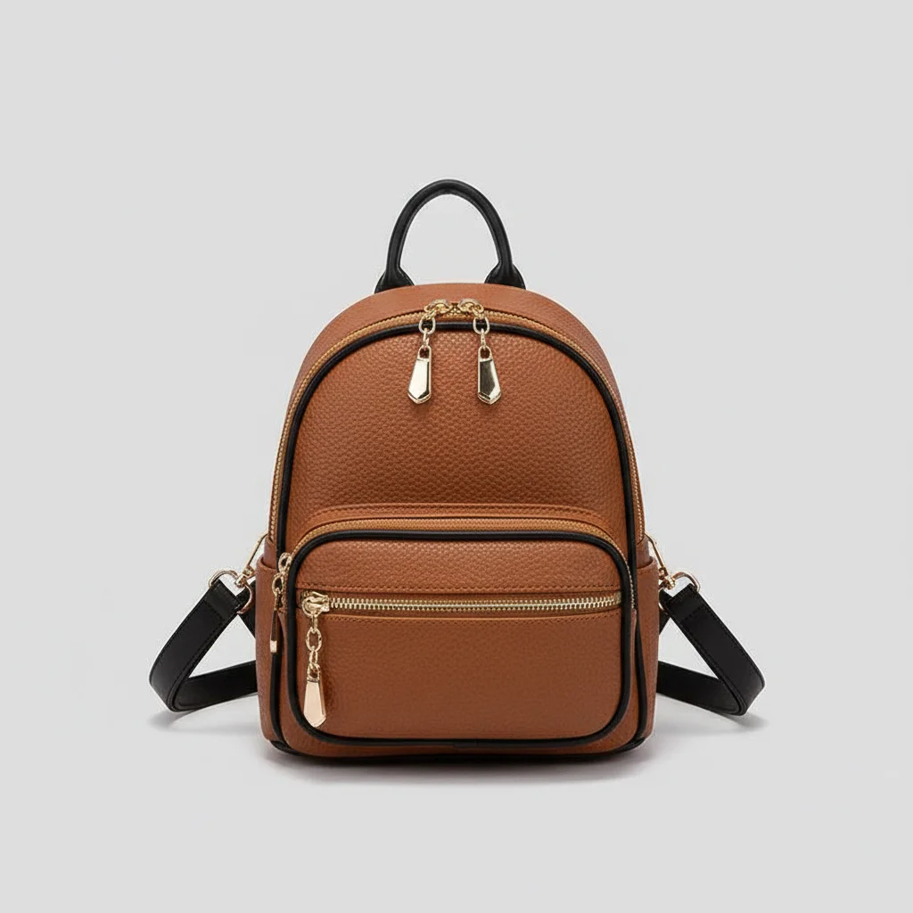 Petit sac à dos cuir noir élégant - Vue 8 - petit sac à dos