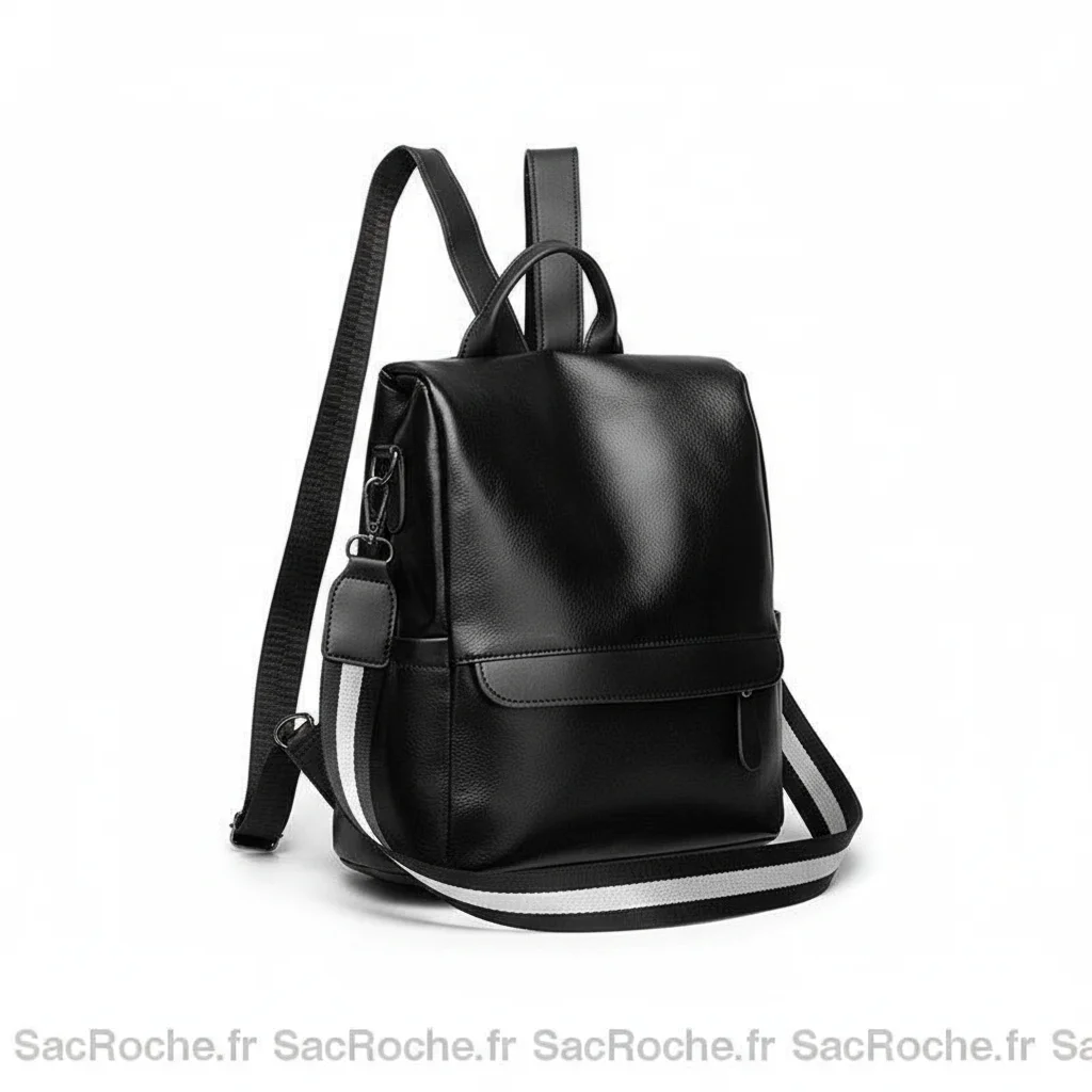 Petit sac à dos cuir noir vintage - Vue 2 - petit sac à dos