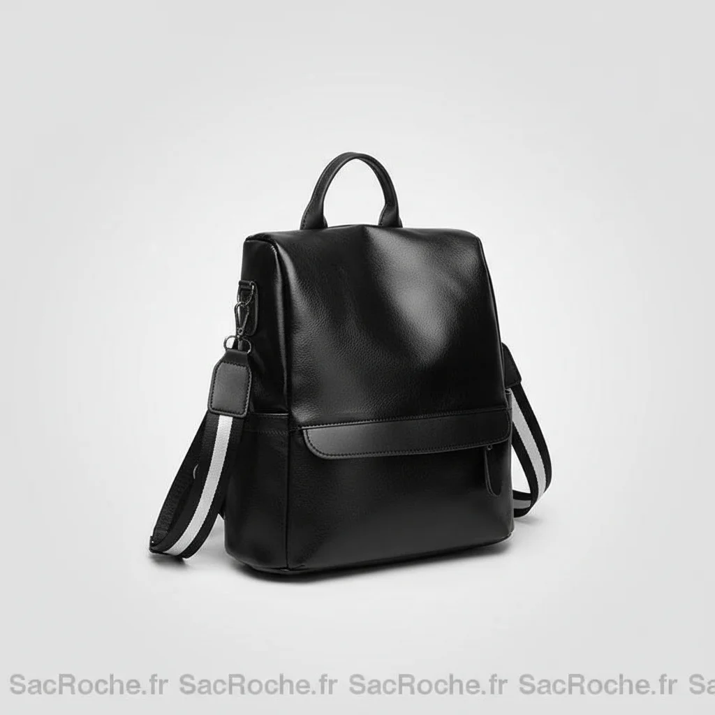 Petit sac à dos cuir noir vintage - Vue 5 - petit sac à dos