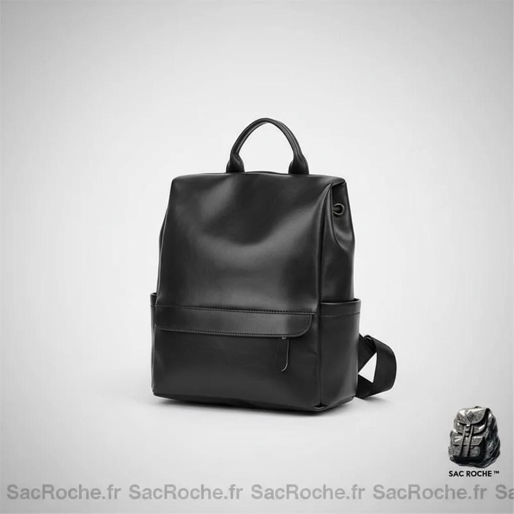 Petit sac à dos cuir noir vintage - Vue 6 - petit sac à dos