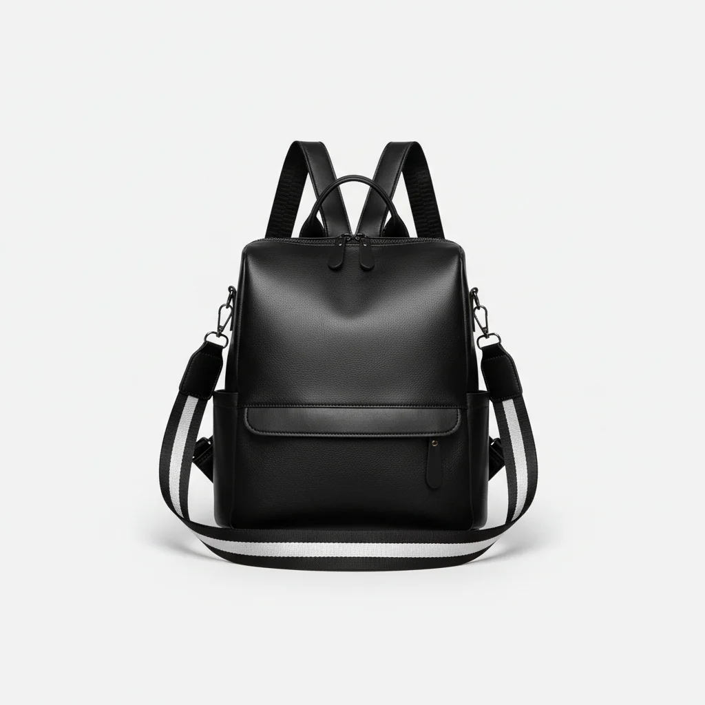 Petit sac à dos cuir noir vintage - Vue 8 - petit sac à dos