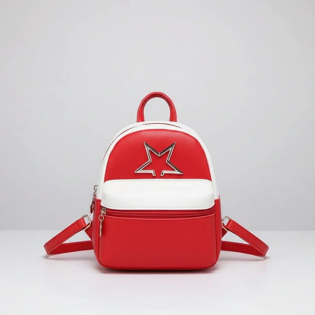 Petit sac à dos cuir pu bicolore - Vue 3 - petit sac à dos
