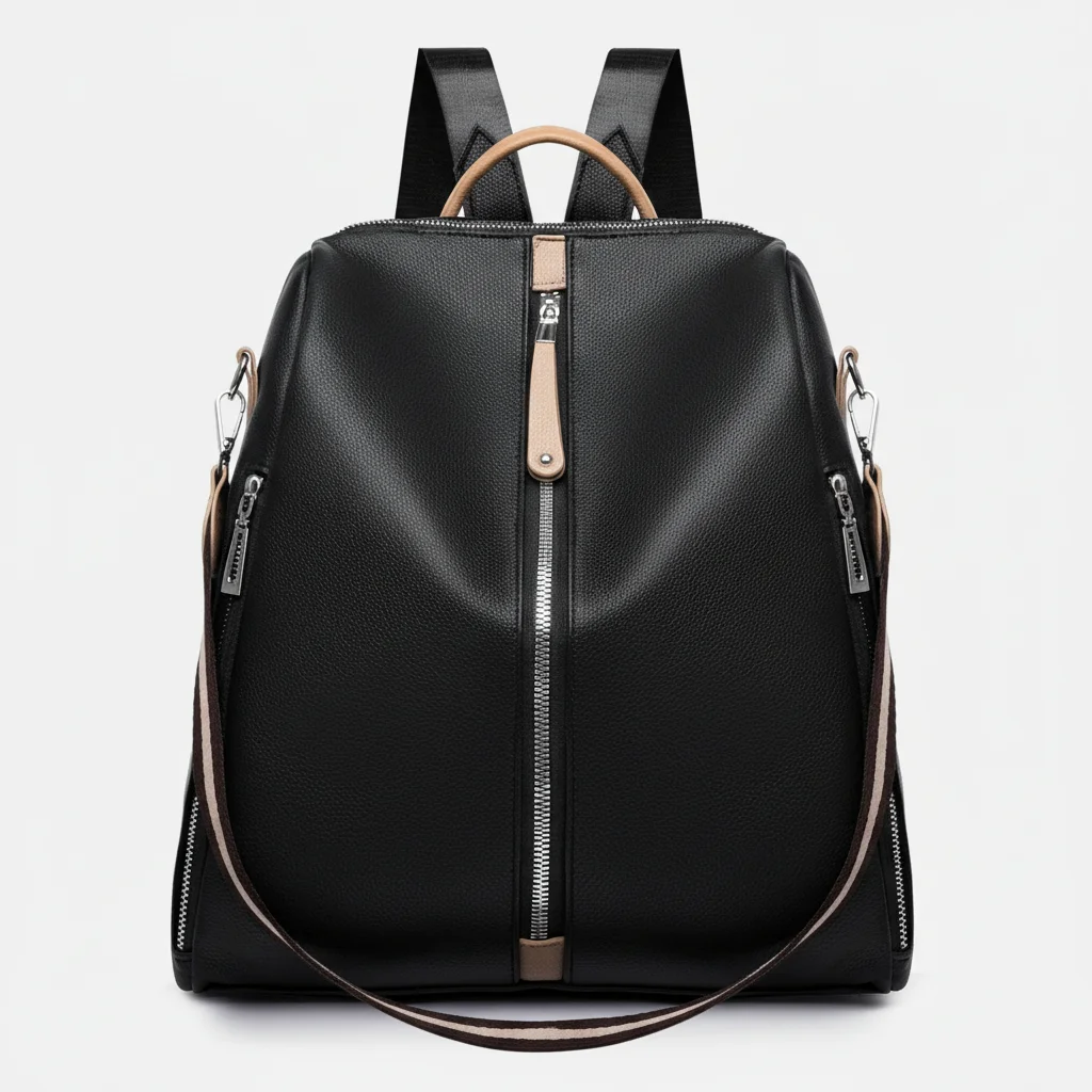 Petit sac à dos cuir véritable femme noir - Vue 1 - petit sac à dos