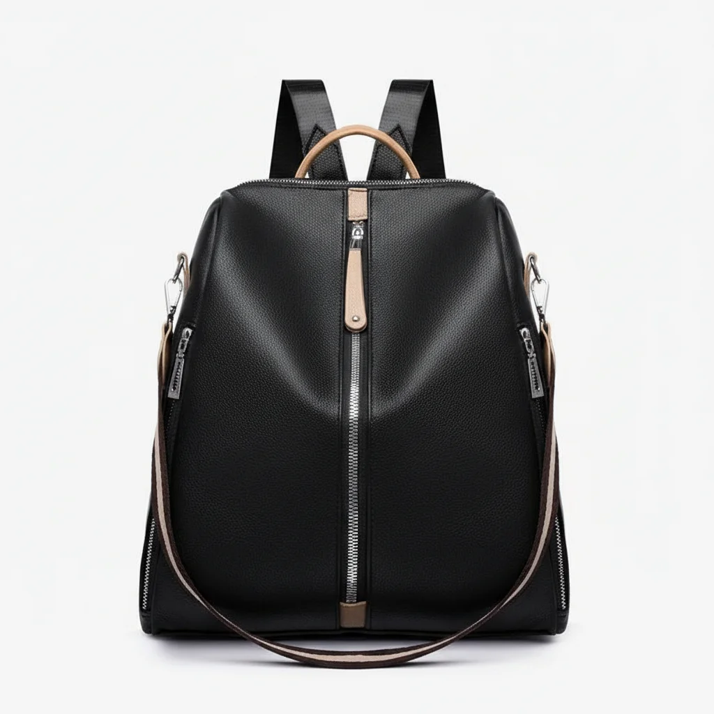 Petit sac à dos cuir véritable femme noir - Vue 2 - petit sac à dos