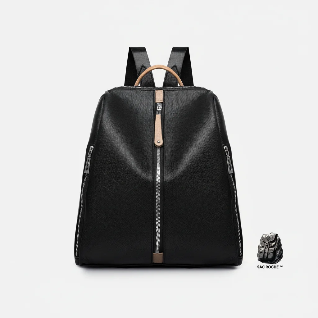 Petit sac à dos cuir véritable femme noir - Vue 3 - petit sac à dos