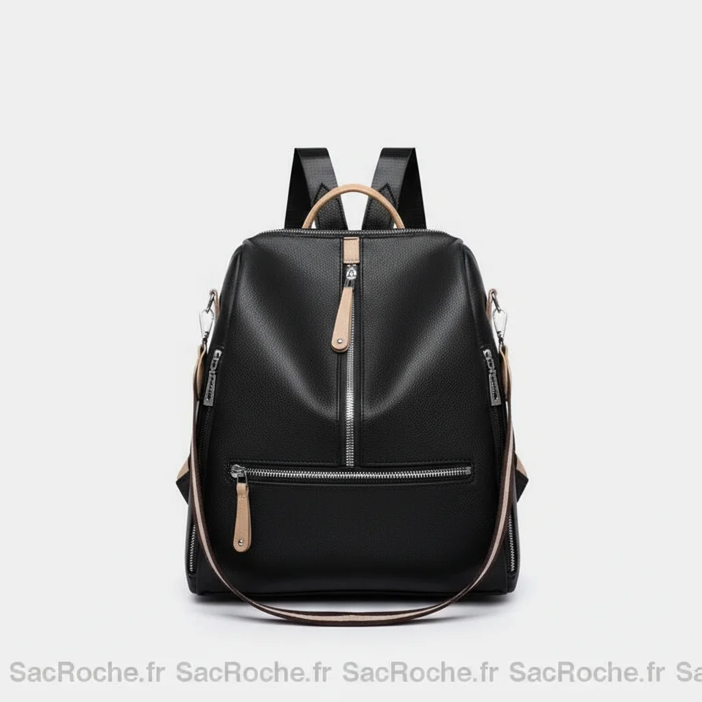 Petit sac à dos cuir véritable femme noir - Vue 5 - petit sac à dos